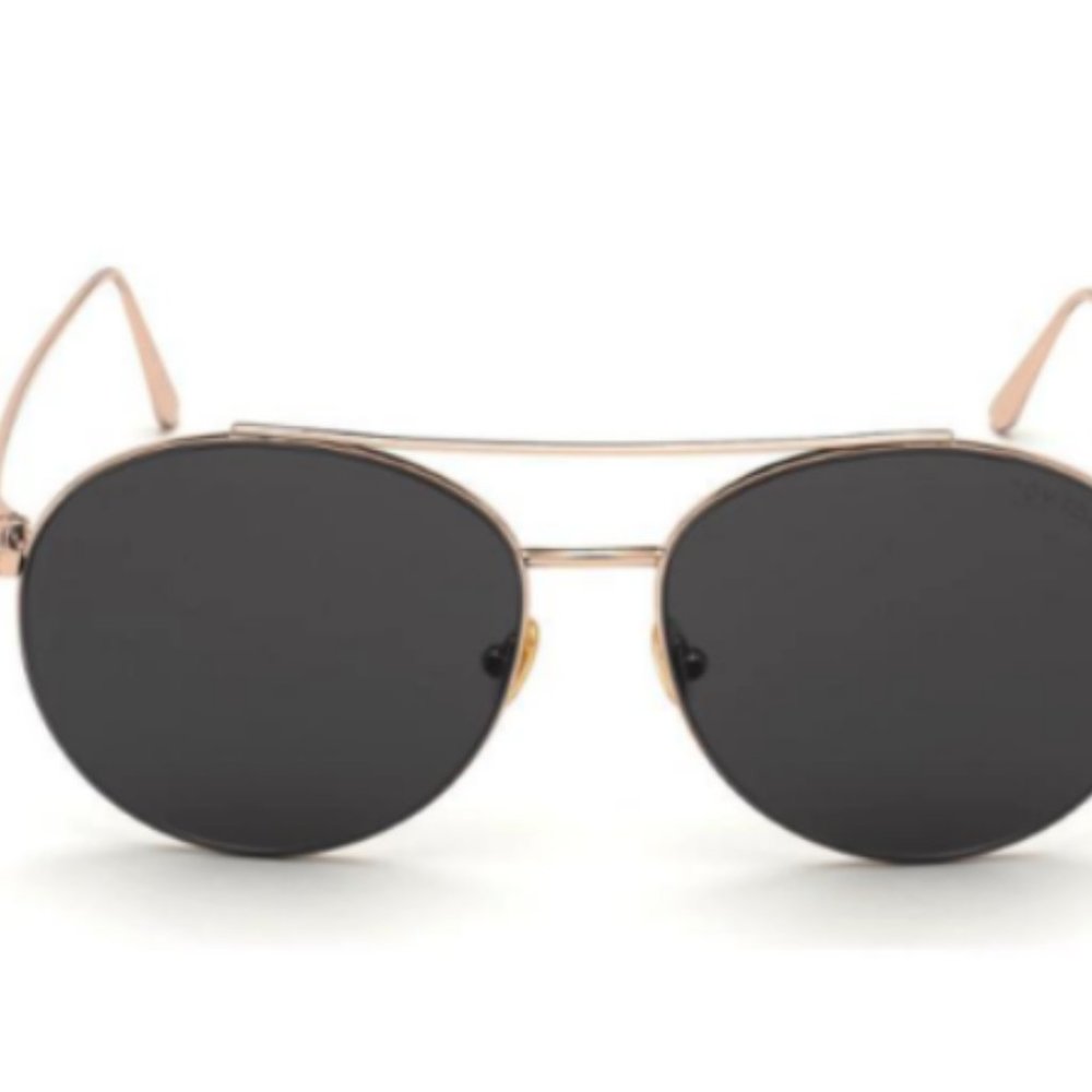 TOM FORD Women's CLEO 59mm Sunglasses Ft0757 MSRP$465 in Rose Gold/ Smoke